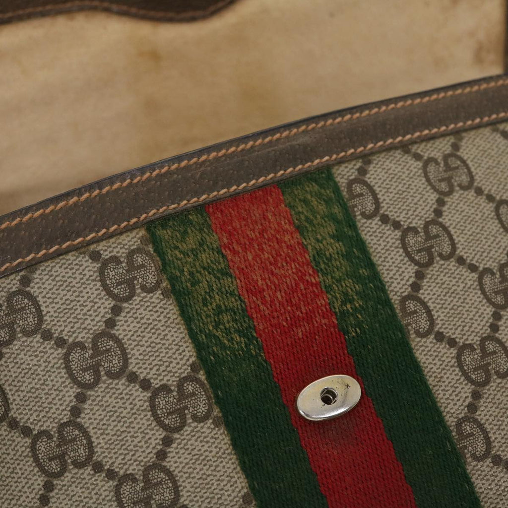 GUCCI GG Canvas Web Sherry Line Clutch Bag Beige Red Green 8901006 th3548