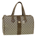 GUCCI GG Plus Canvas Boston Bag PVC Leather Beige th3568