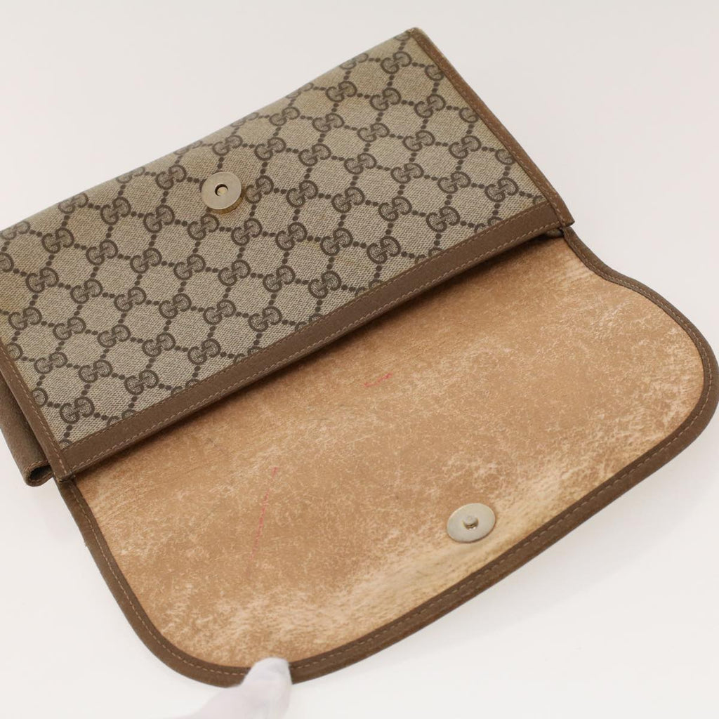 GUCCI GG Canvas Web Sherry Line Clutch Bag Beige Red Green 89.01.030 th3599