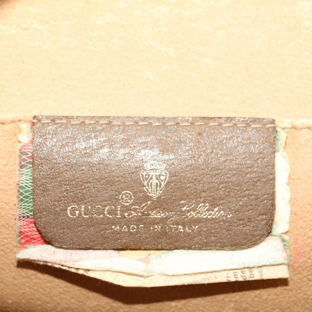 GUCCI GG Canvas Web Sherry Line Clutch Bag Beige Red Green 89.01.030 th3599