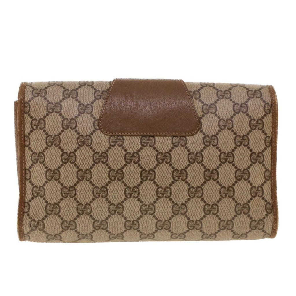 GUCCI GG Canvas Web Sherry Line Clutch Bag Beige Red Green 89.01.030 th3599