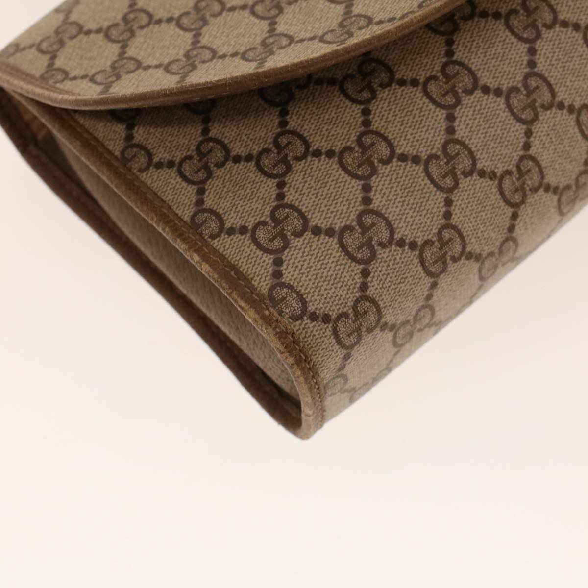 GUCCI GG Canvas Web Sherry Line Clutch Bag Beige Red Green 89.01.030 th3599