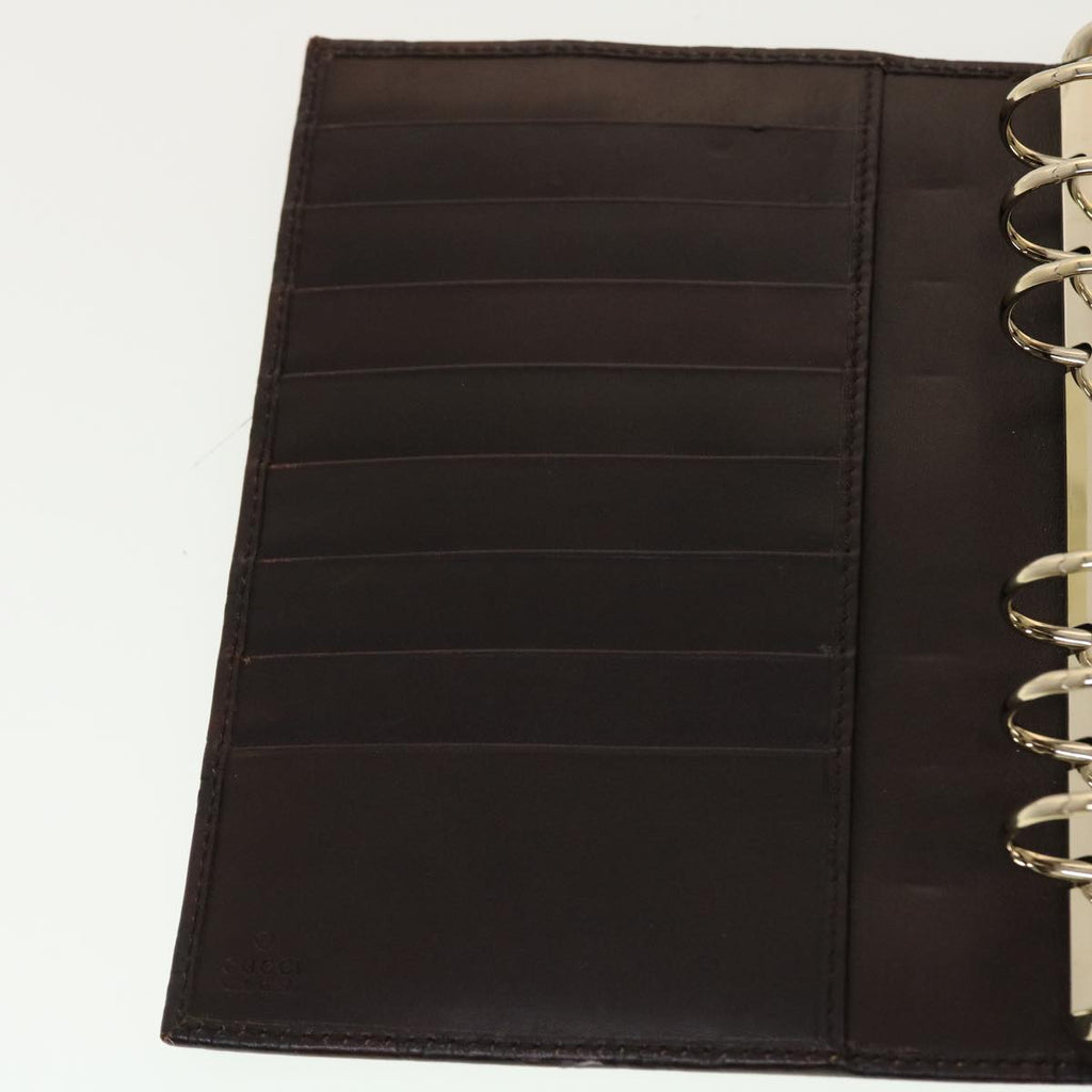 GUCCI GG Canvas Guccissima Agenda MM Day Planner Cover Brown 115241 th3649