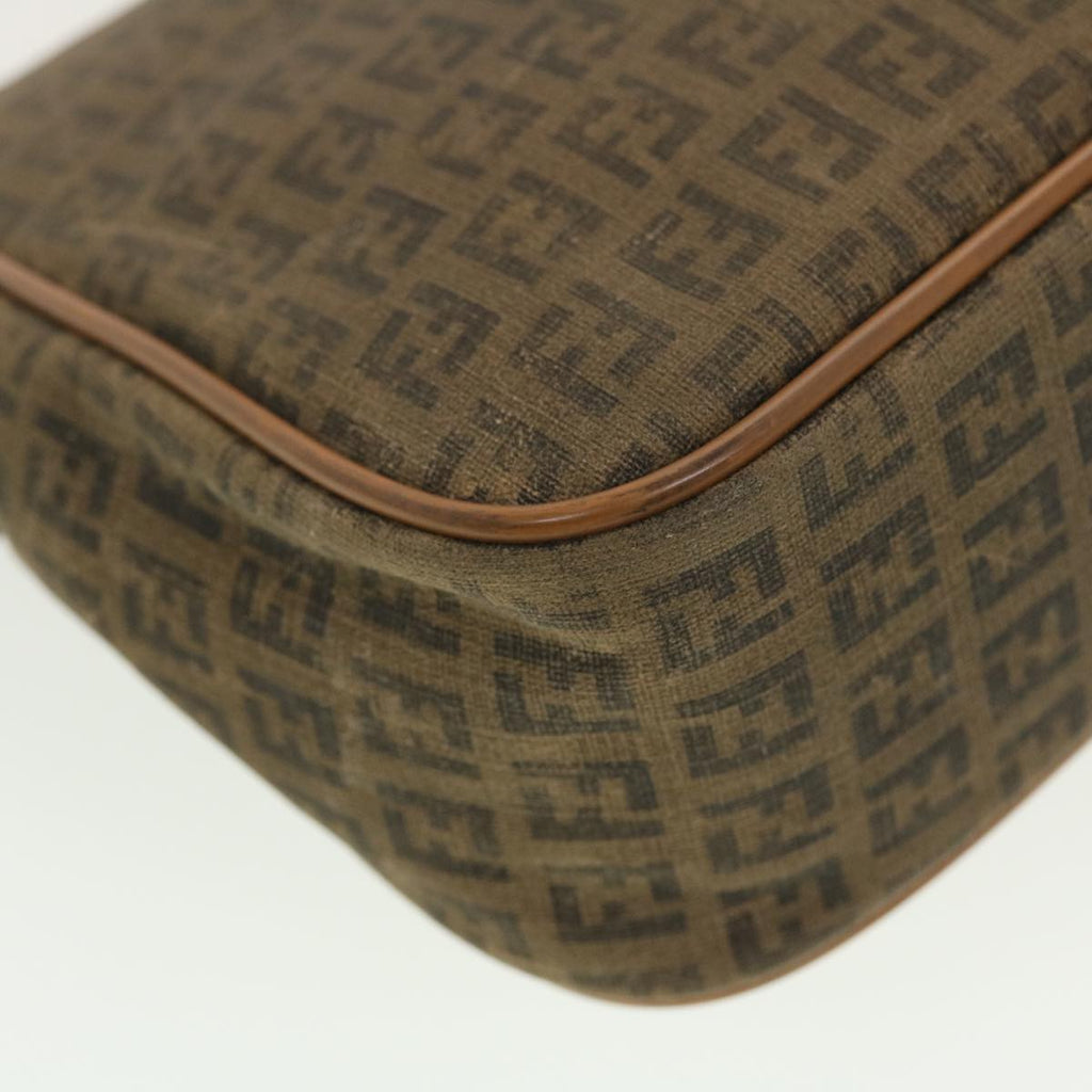 FENDI Zucchino Canvas Shoulder Bag Beige th3653