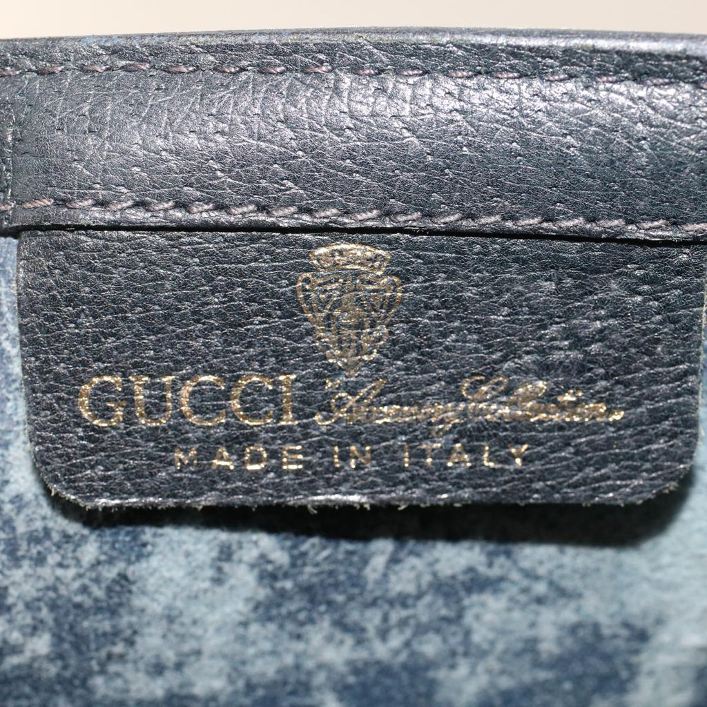GUCCI GG Canvas Sherry Line Clutch Bag PVC Leather Gray Red Navy th3693
