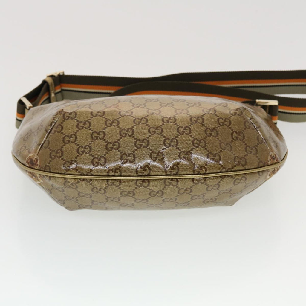 GUCCI GG Crystal Sherry Line Shoulder Bag Gold Brown Orange 181092 th3701
