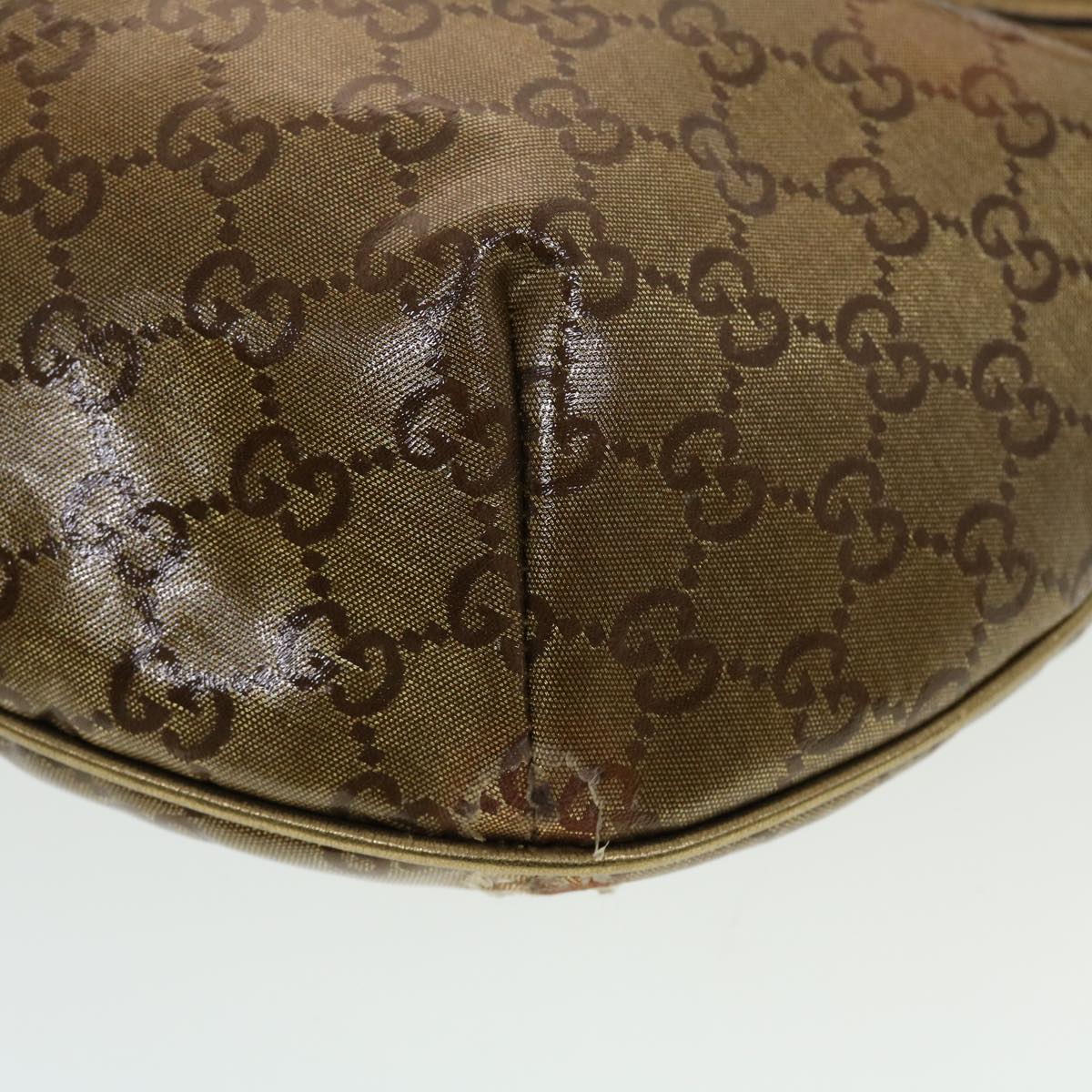 GUCCI GG Crystal Sherry Line Shoulder Bag Gold Brown Orange 181092 th3701