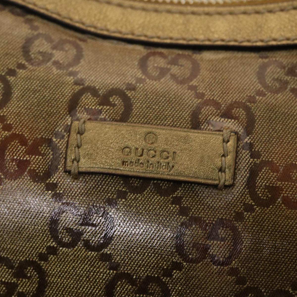 GUCCI GG Crystal Sherry Line Shoulder Bag Gold Brown Orange 181092 th3701