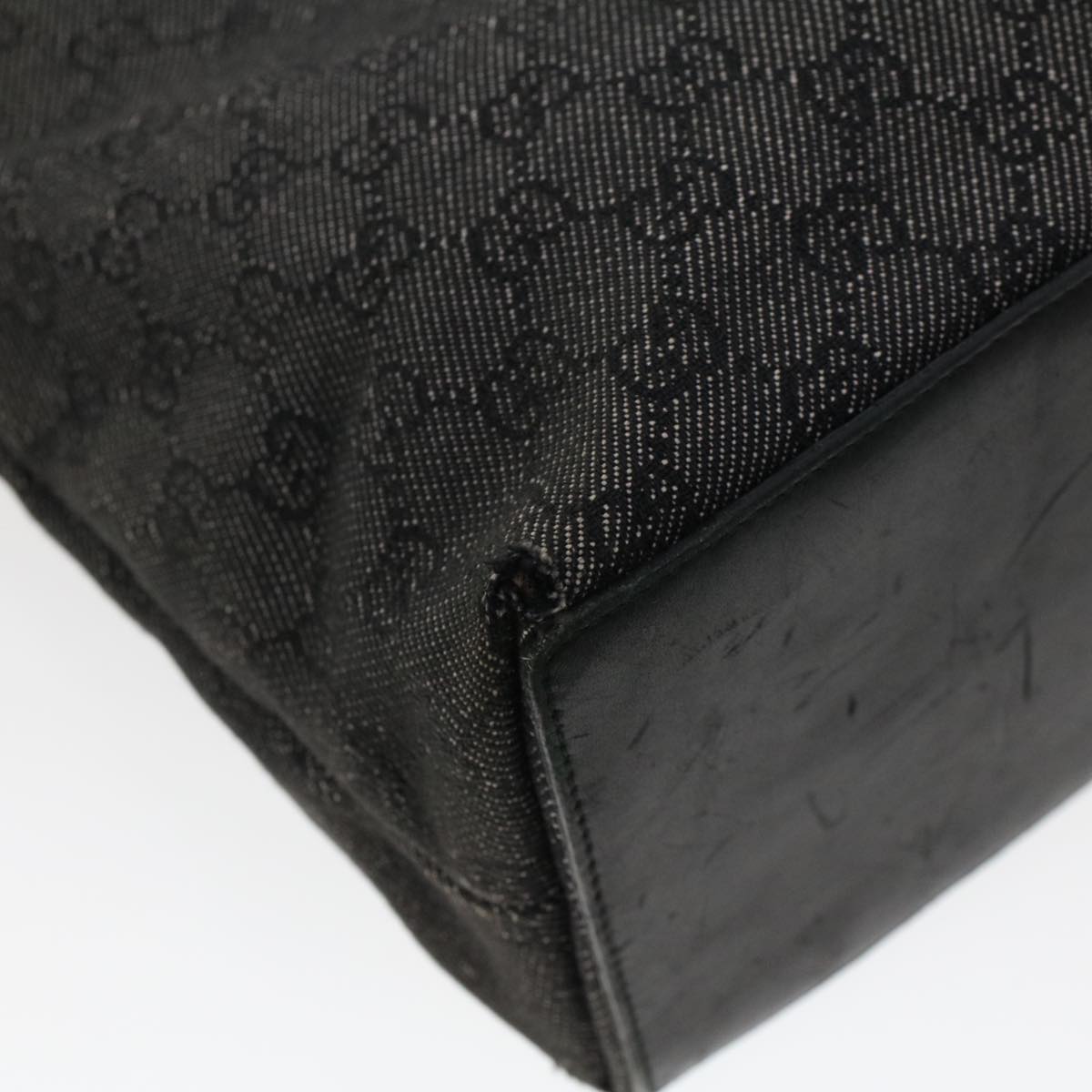 GUCCI GG Canvas Tote Bag Black 36173 1705 th3729
