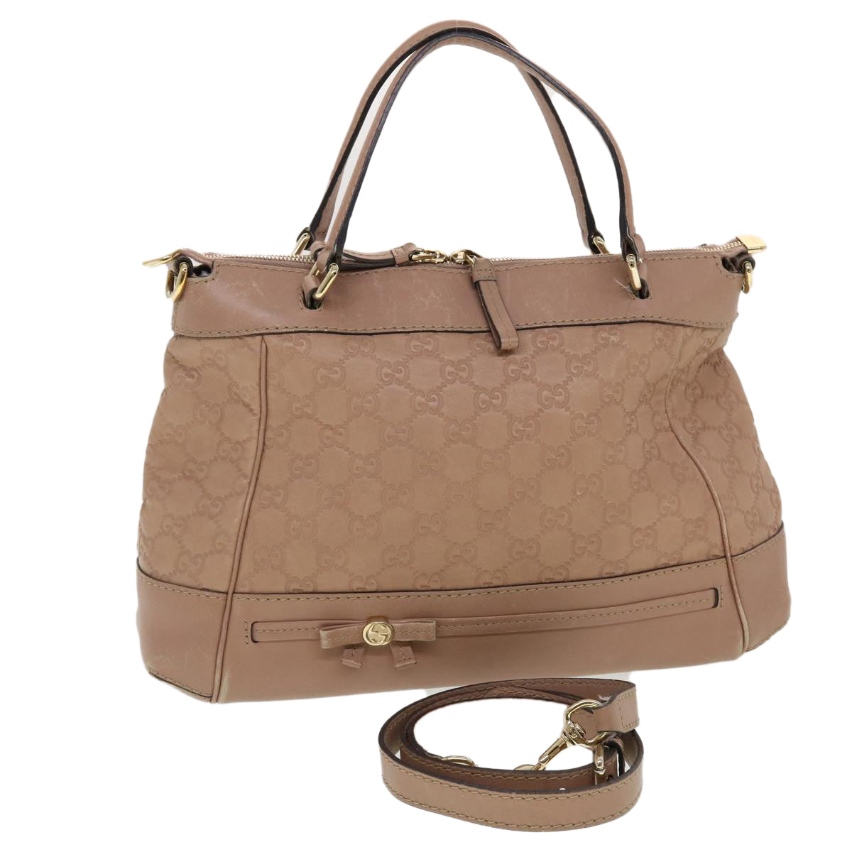 GUCCI GG Canvas Guccissima Hand Bag 2way Shoulder Bag Beige 269894 th3730