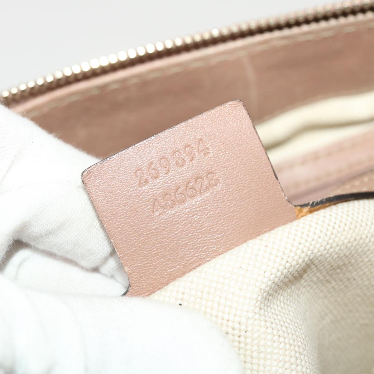 GUCCI GG Canvas Guccissima Hand Bag 2way Shoulder Bag Beige 269894 th3730