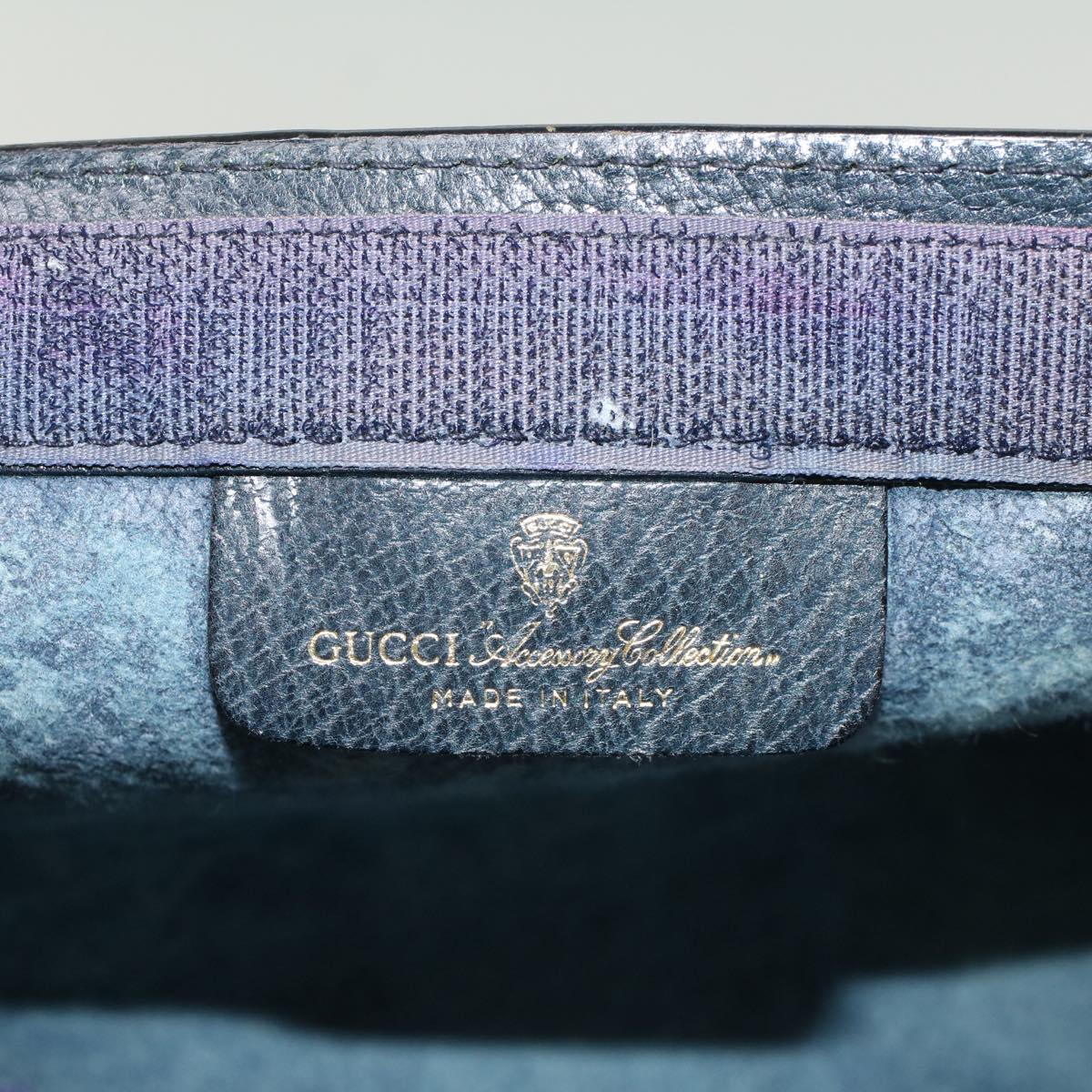 GUCCI GG Canvas Sherry Line Clutch Bag PVC Leather Gray Red Navy th3819