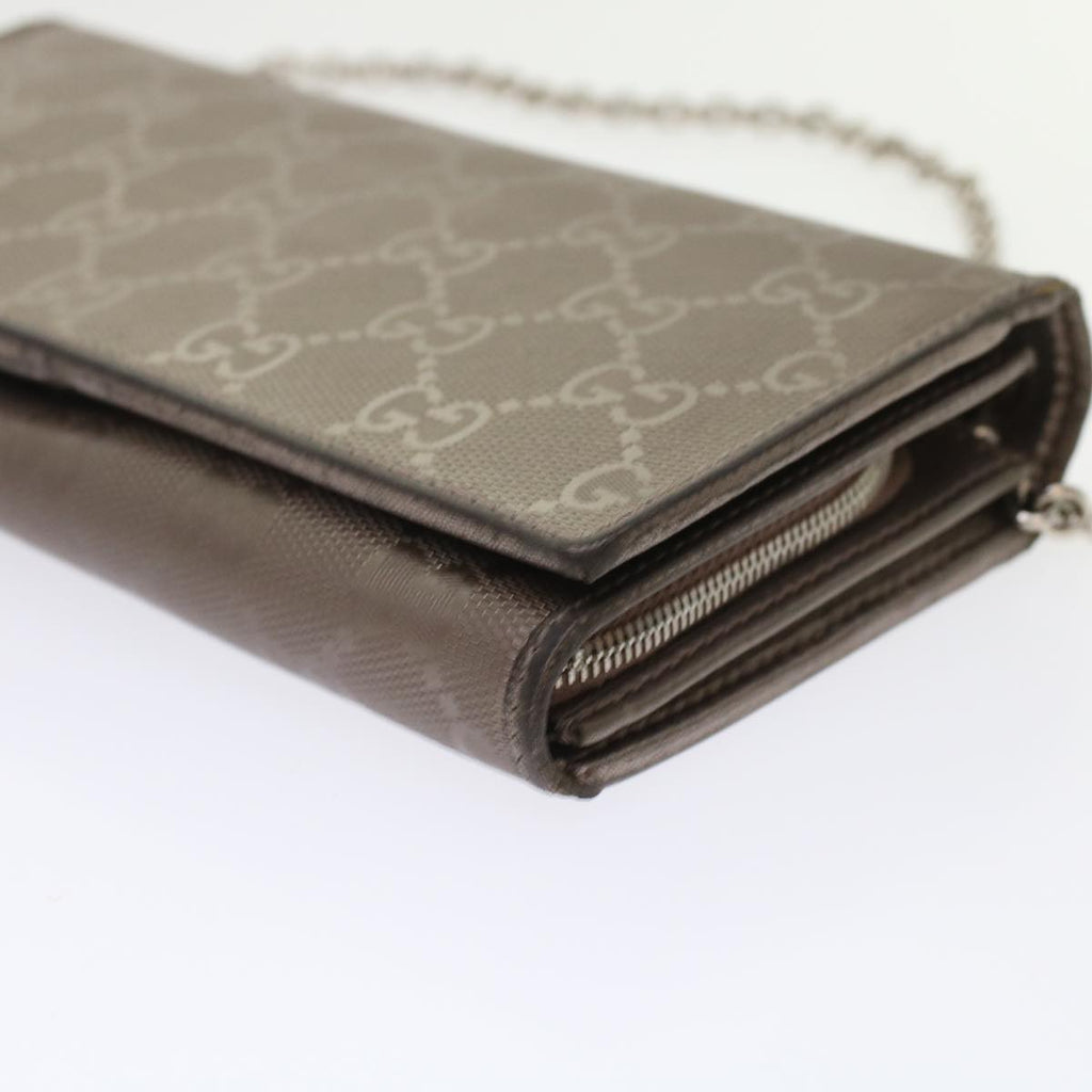GUCCI GG Canvas Chain Wallet Brown 224262 th3850