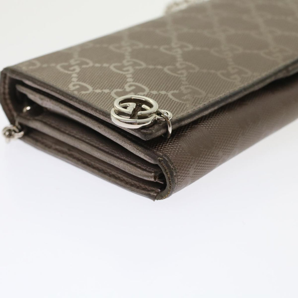 GUCCI GG Canvas Chain Wallet Brown 224262 th3850
