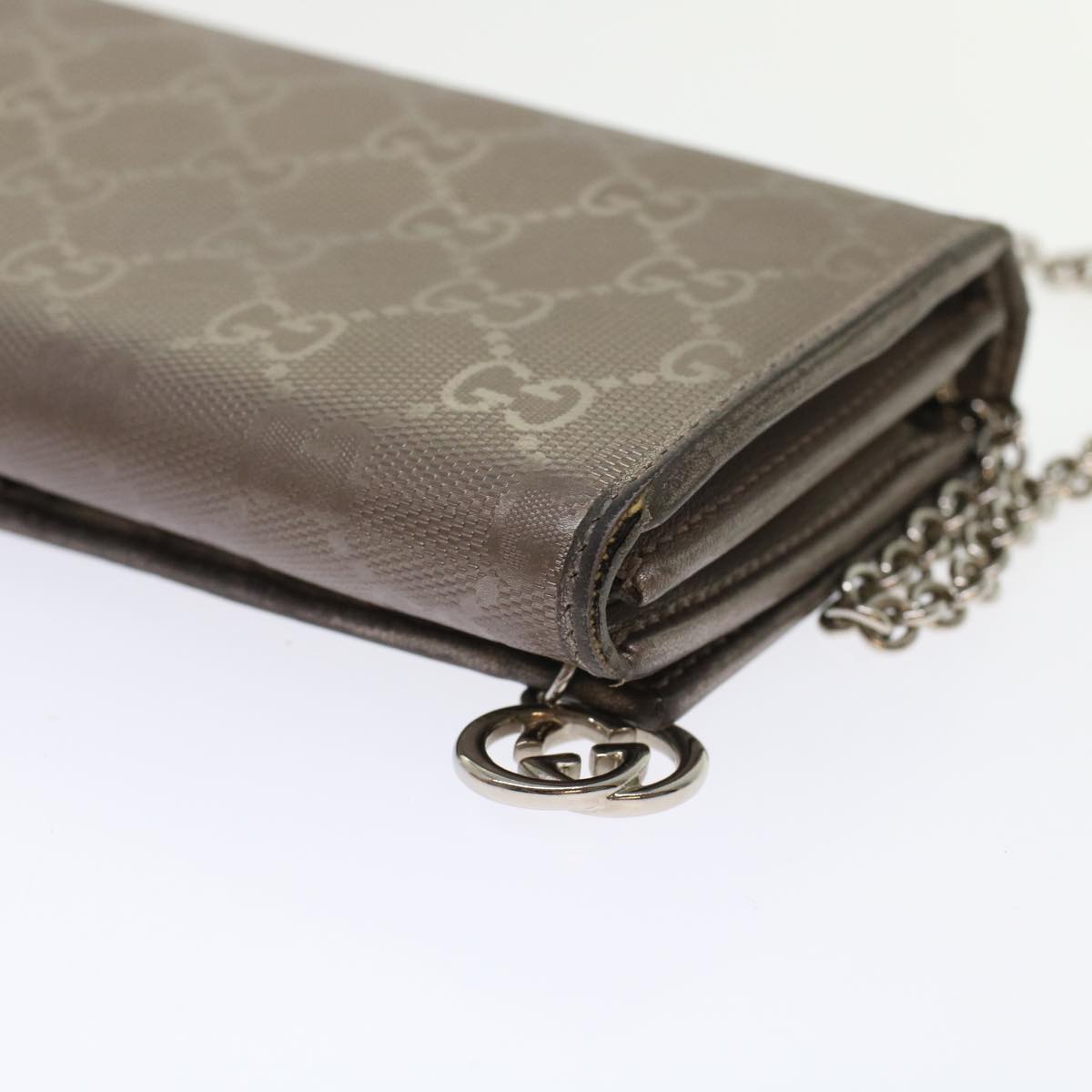 GUCCI GG Canvas Chain Wallet Brown 224262 th3850