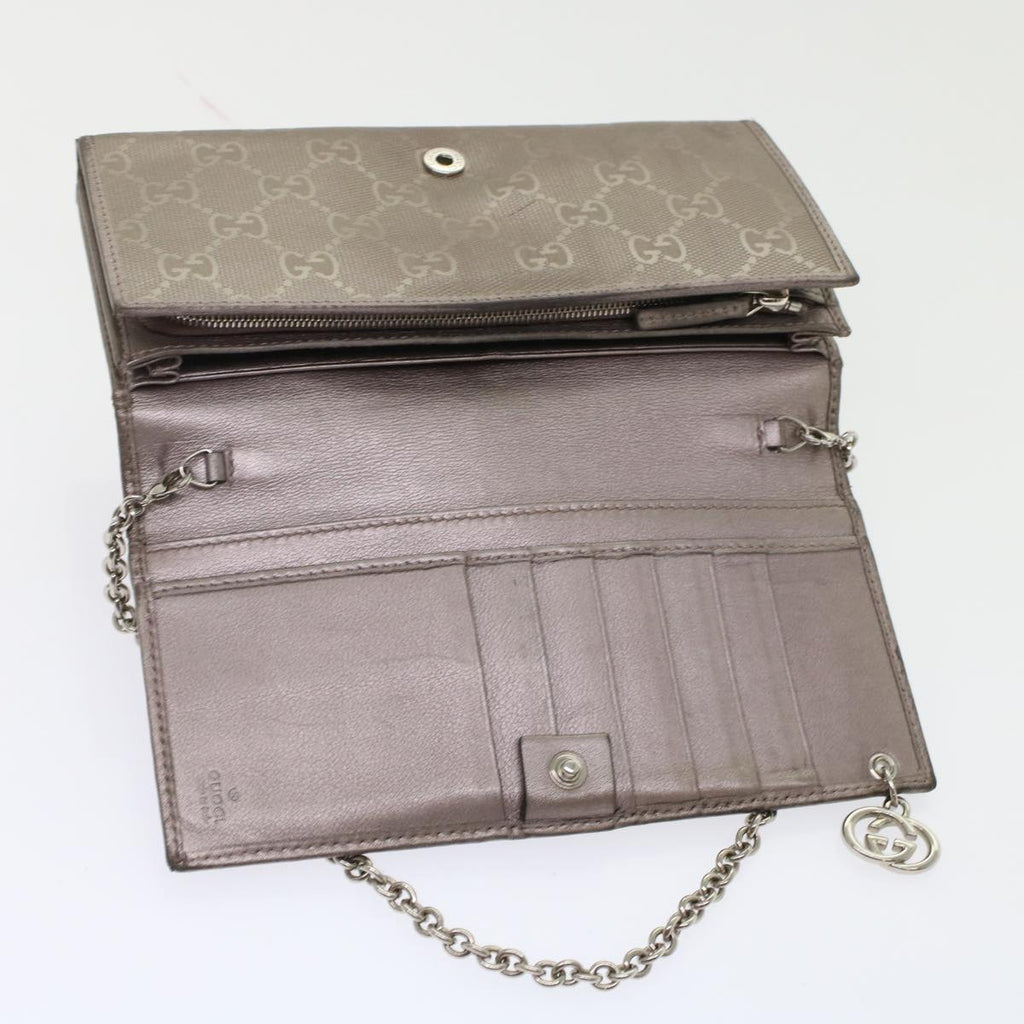 GUCCI GG Canvas Chain Wallet Brown 224262 th3850