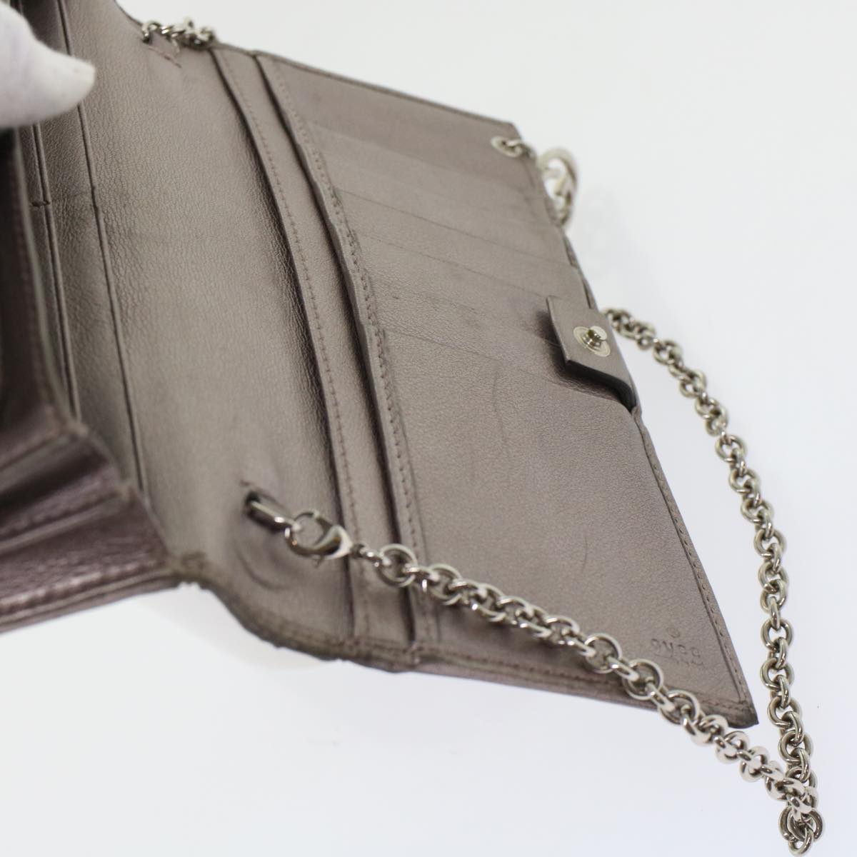 GUCCI GG Canvas Chain Wallet Brown 224262 th3850