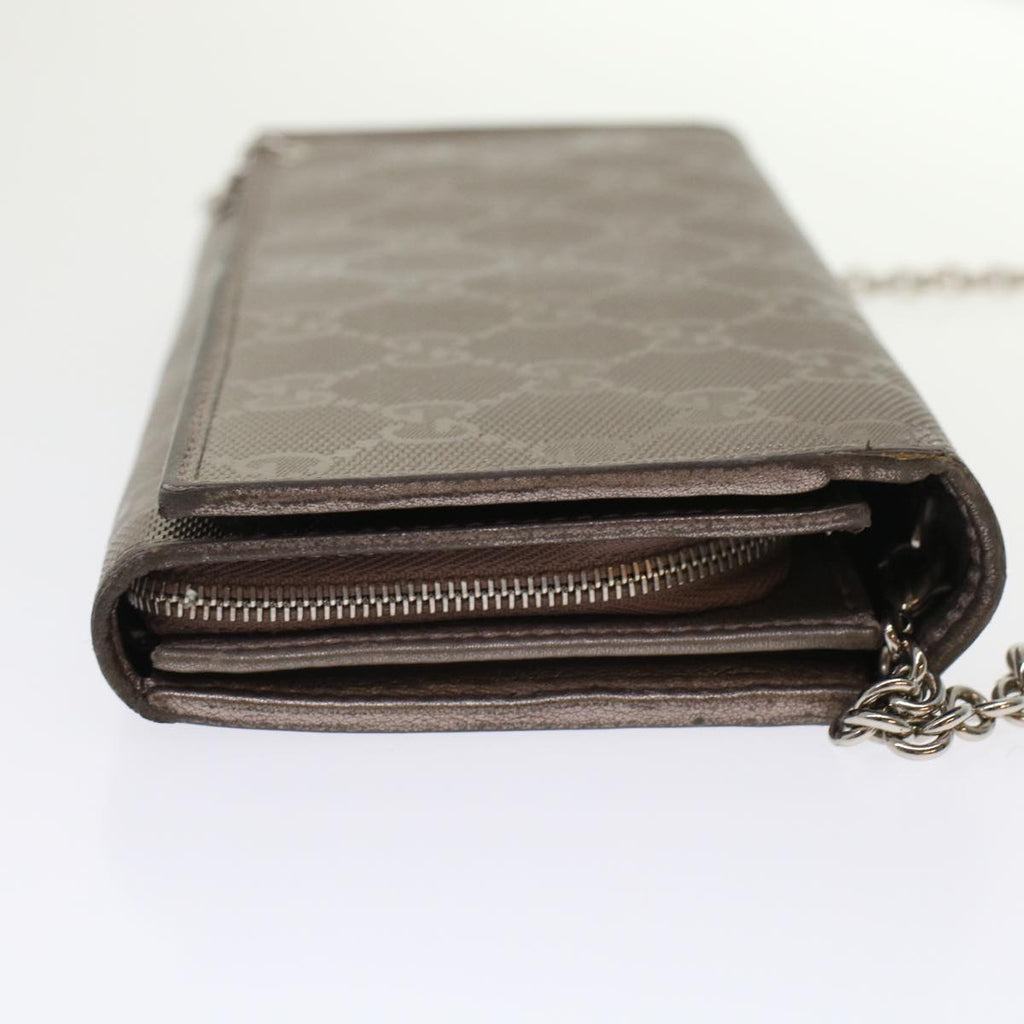 GUCCI GG Canvas Chain Wallet Brown 224262 th3850