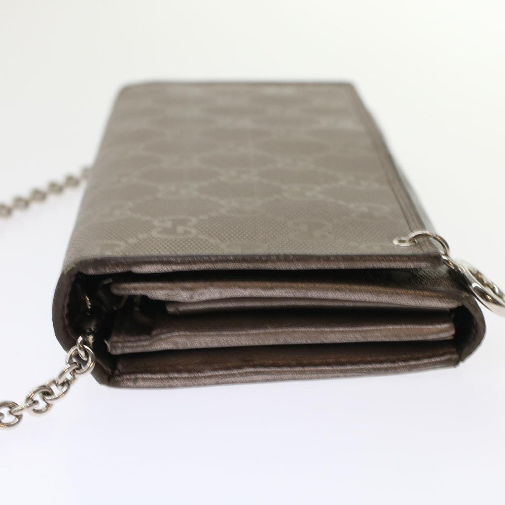 GUCCI GG Canvas Chain Wallet Brown 224262 th3850