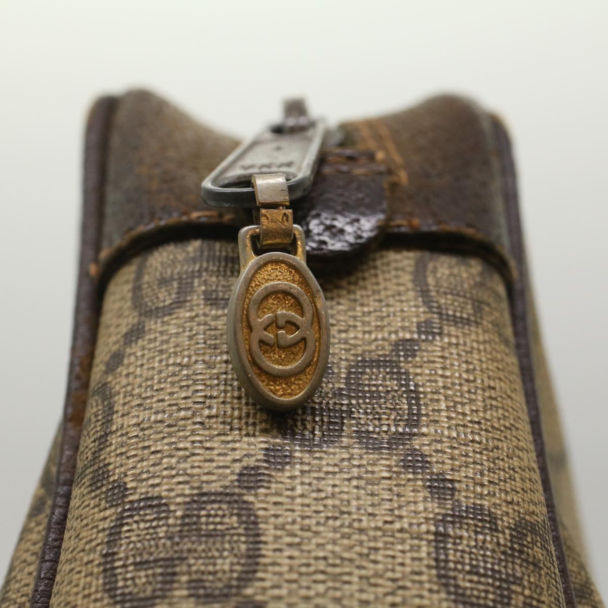 GUCCI GG Canvas Web Sherry Line Clutch Bag Beige Red 56•014•3553 th3861