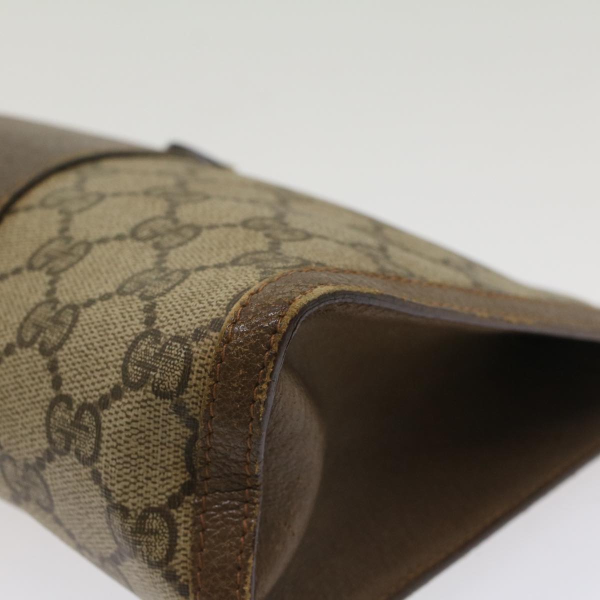 GUCCI GG Canvas Web Sherry Line Clutch Bag Beige Red 89•01•033 th3866