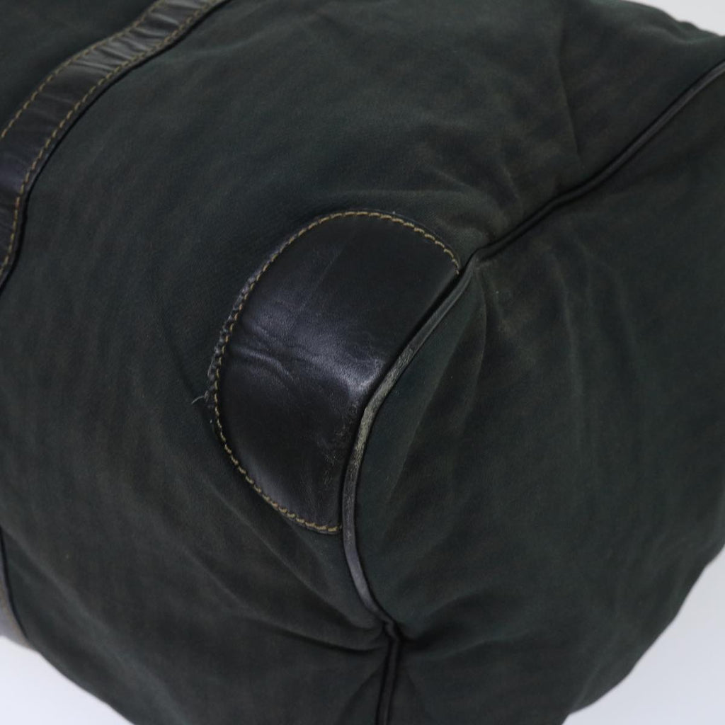 FENDI Pecan Canvas Boston Bag 2way Khaki Black th3890