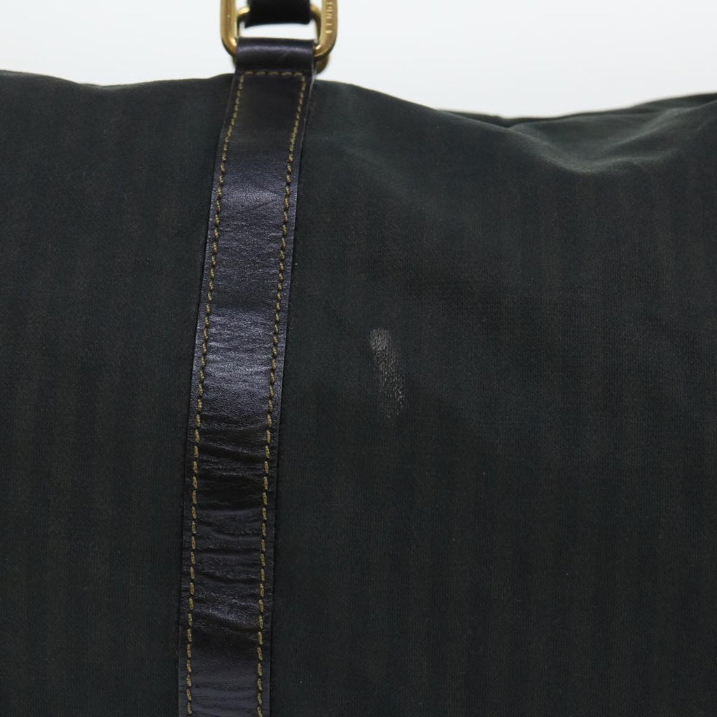 FENDI Pecan Canvas Boston Bag 2way Khaki Black th3890