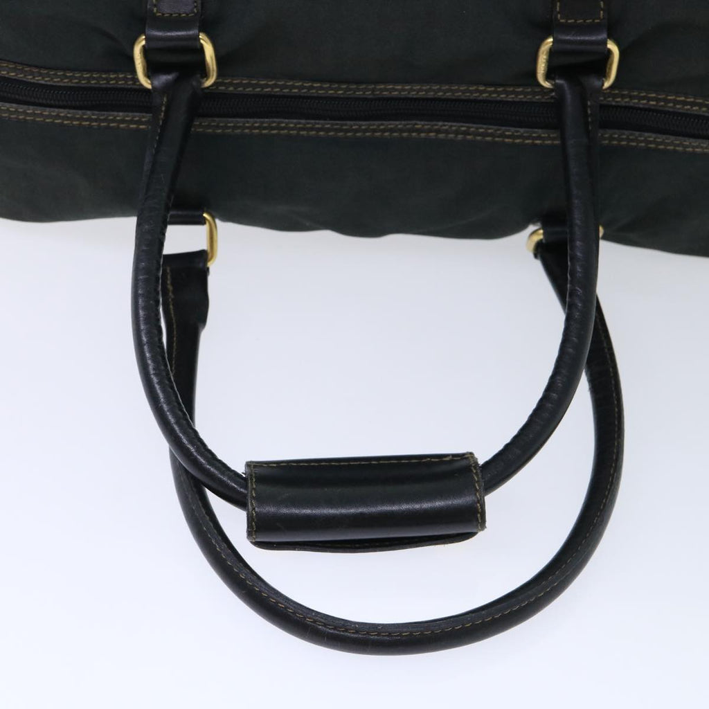 FENDI Pecan Canvas Boston Bag 2way Khaki Black th3890