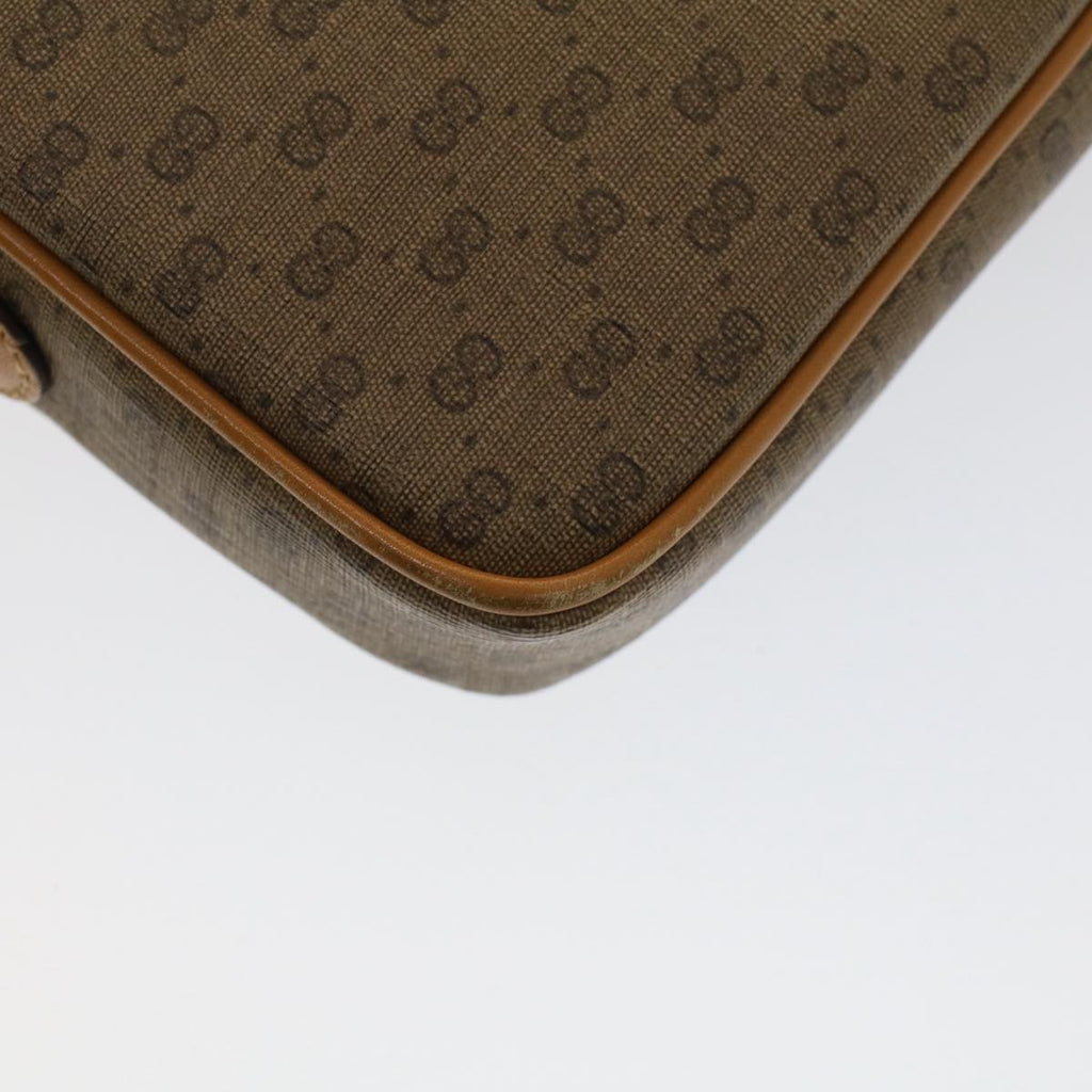 GUCCI Micro GG Canvas Shoulder Bag PVC Leather Beige th3930