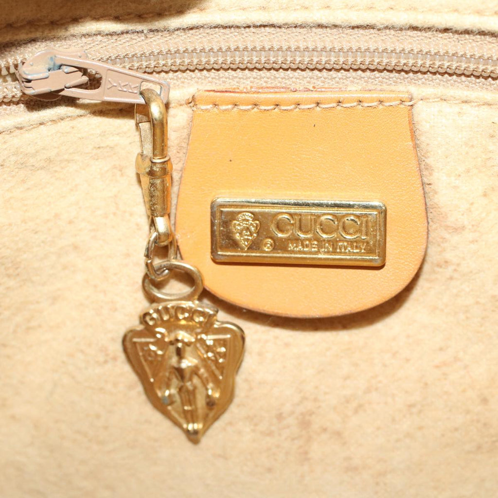 GUCCI Micro GG Canvas Shoulder Bag PVC Leather Beige th3930