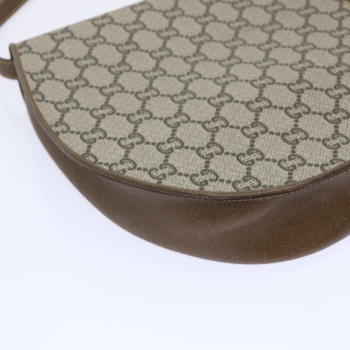 GUCCI GG Plus Canvas Shoulder Bag PVC Leather Beige th3956