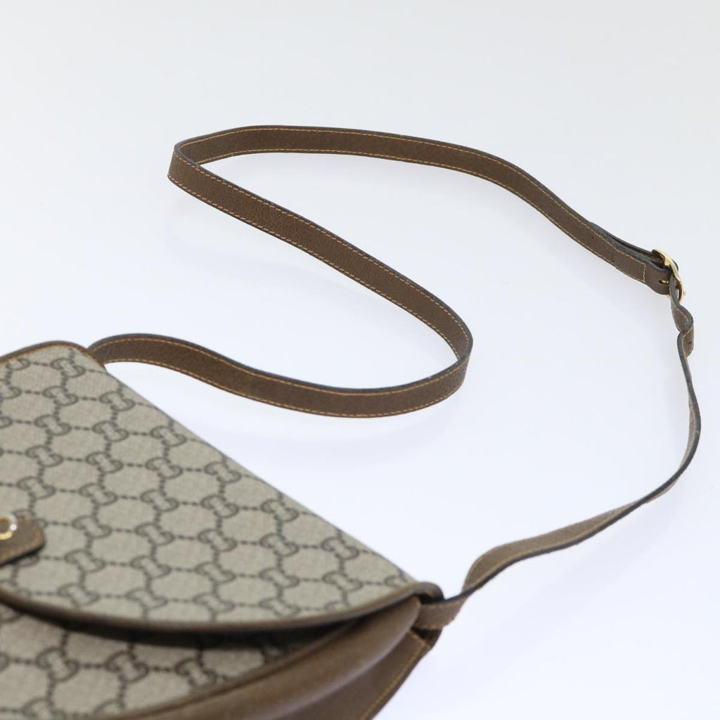 GUCCI GG Plus Canvas Shoulder Bag PVC Leather Beige th3956