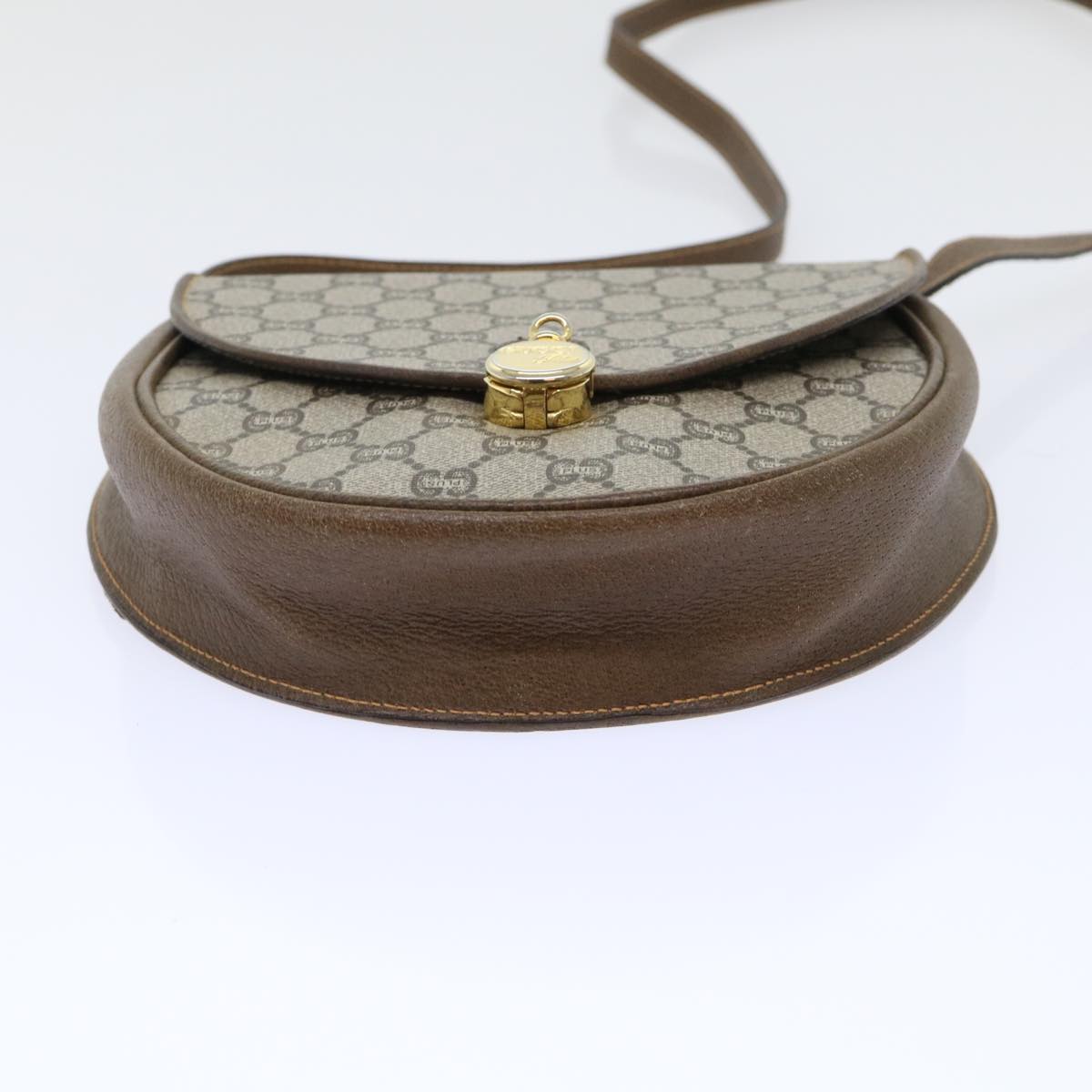 GUCCI GG Plus Canvas Shoulder Bag PVC Leather Beige th3956