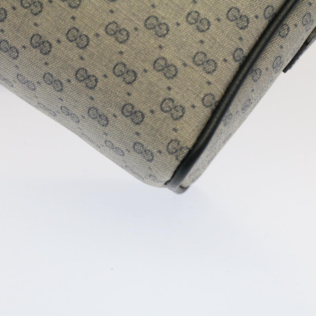 GUCCI Micro GG Canvas Shoulder Bag PVC Leather Navy th3981