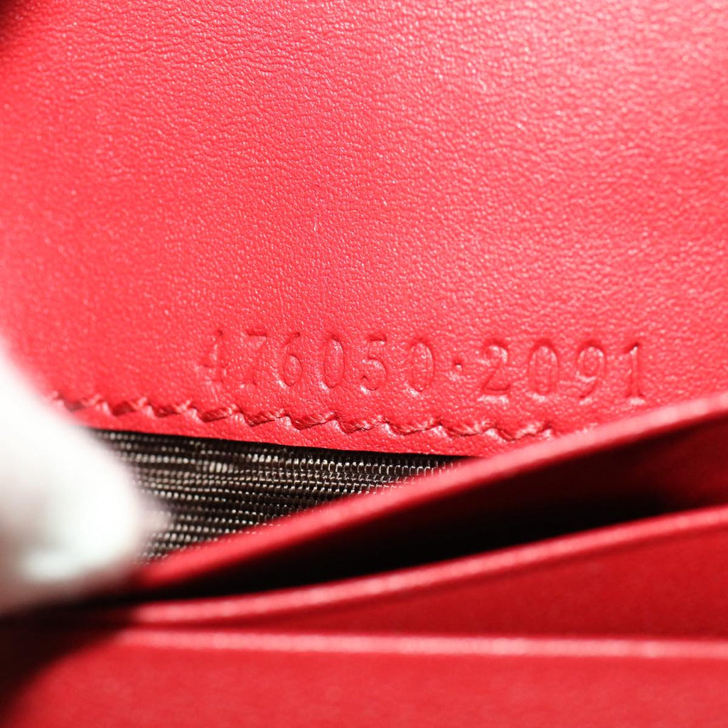 GUCCI GG Canvas Cherry Wallet PVC Leather Beige 476050 th3983