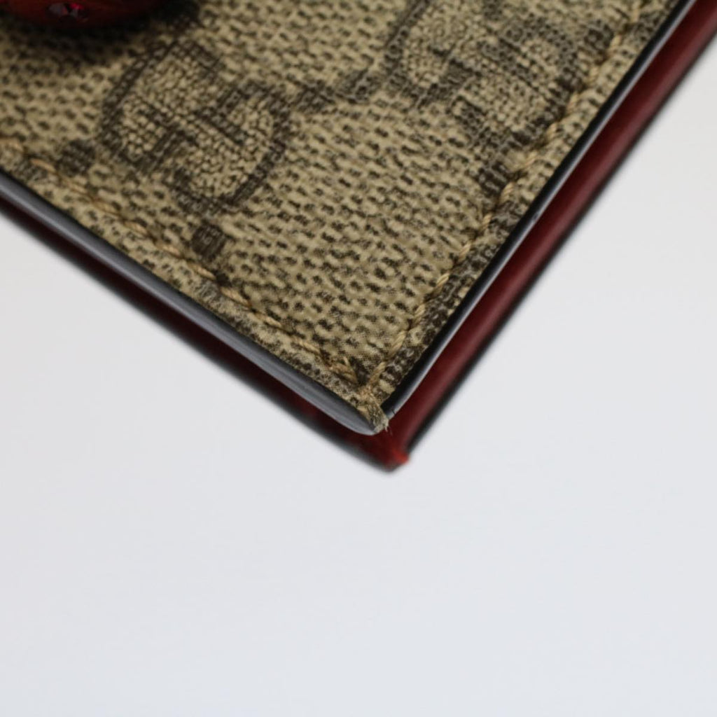GUCCI GG Canvas Cherry Wallet PVC Leather Beige 476050 th3983