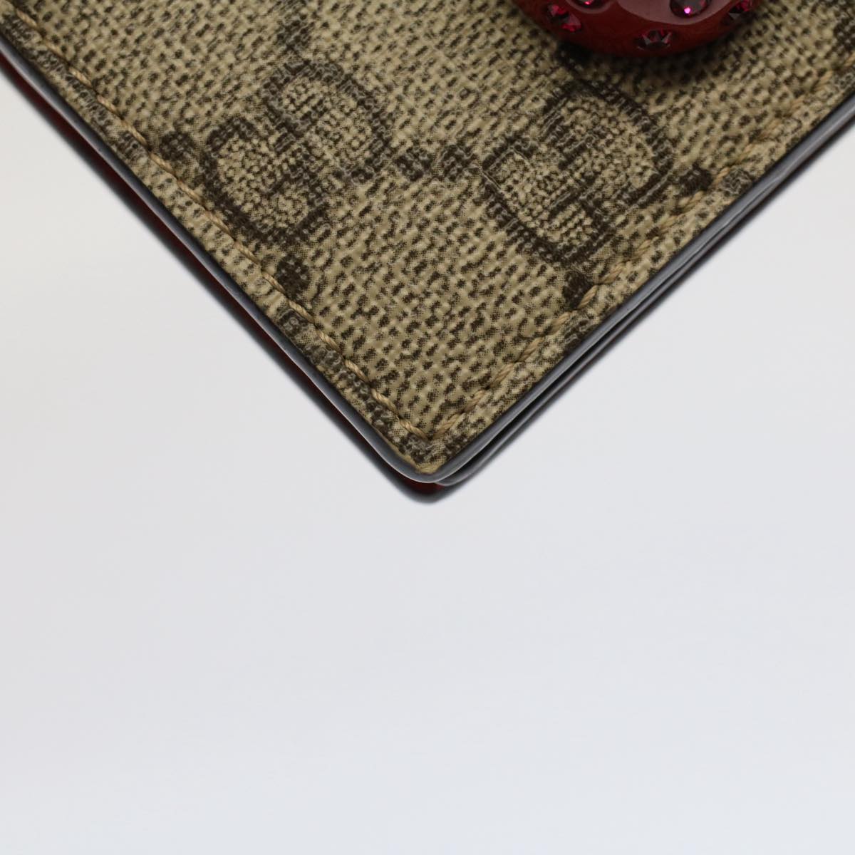 GUCCI GG Canvas Cherry Wallet PVC Leather Beige 476050 th3983