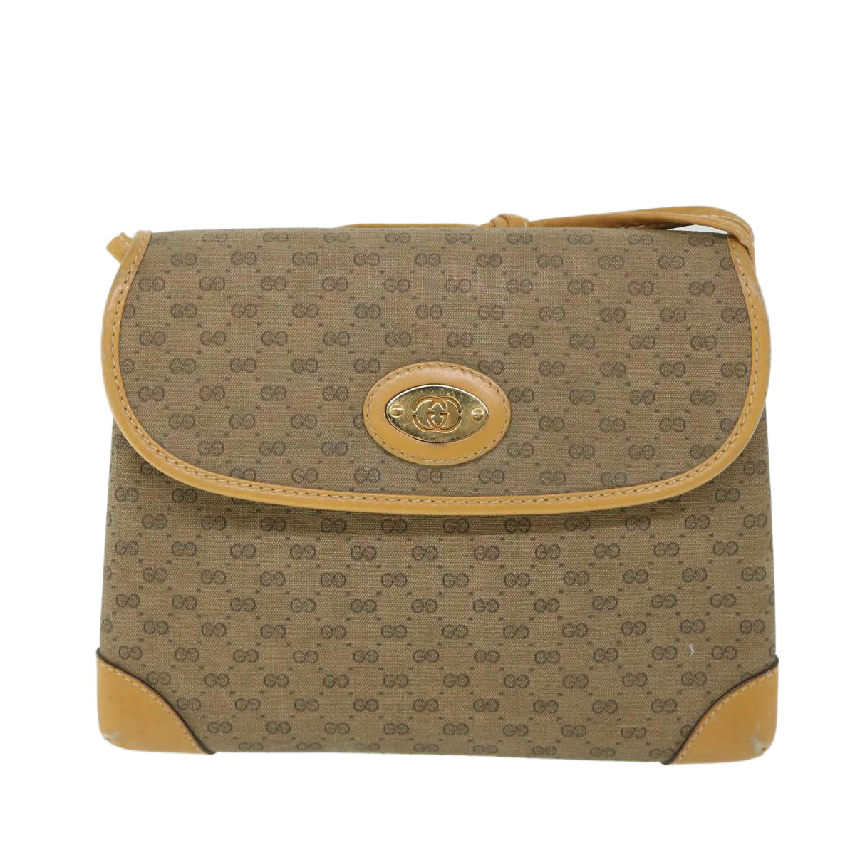 GUCCI Micro GG Canvas Shoulder Bag PVC Leather Beige 007 92 5548 th3994