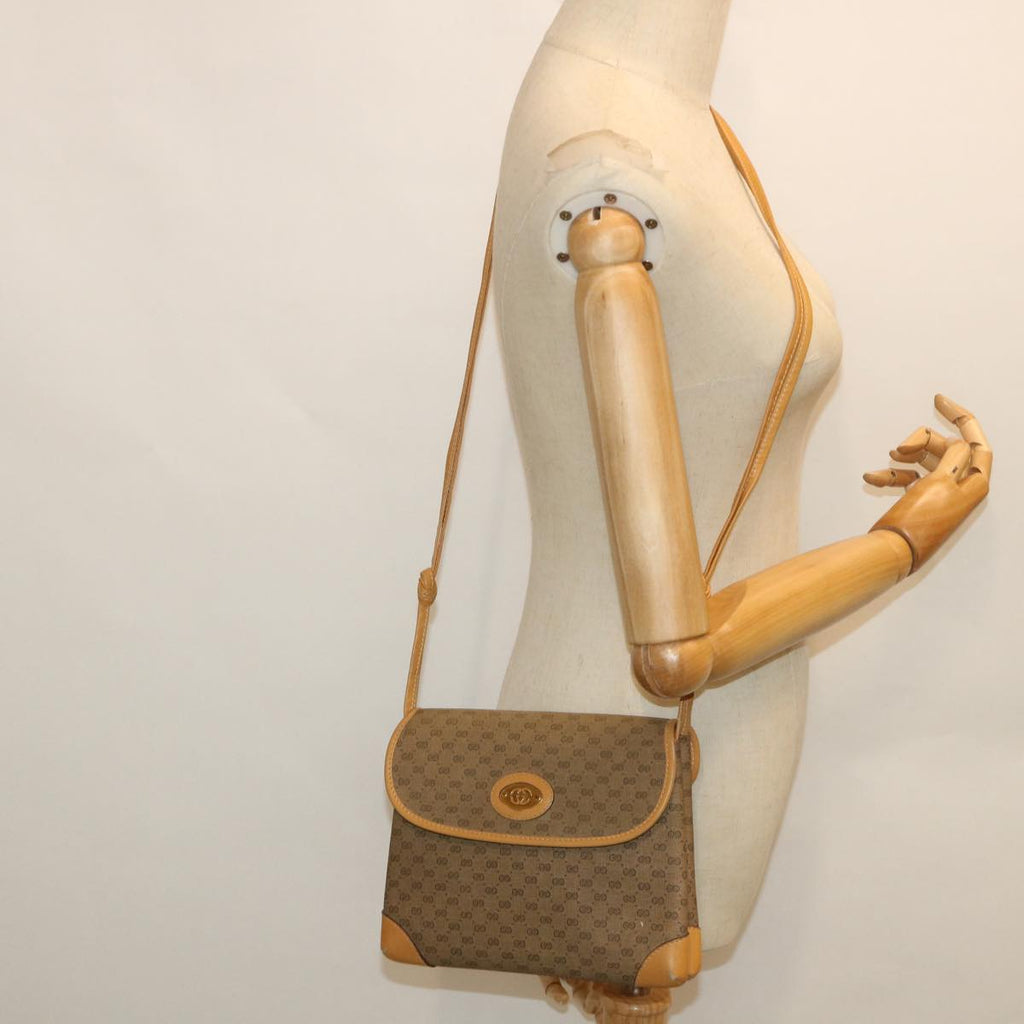 GUCCI Micro GG Canvas Shoulder Bag PVC Leather Beige 007 92 5548 th3994