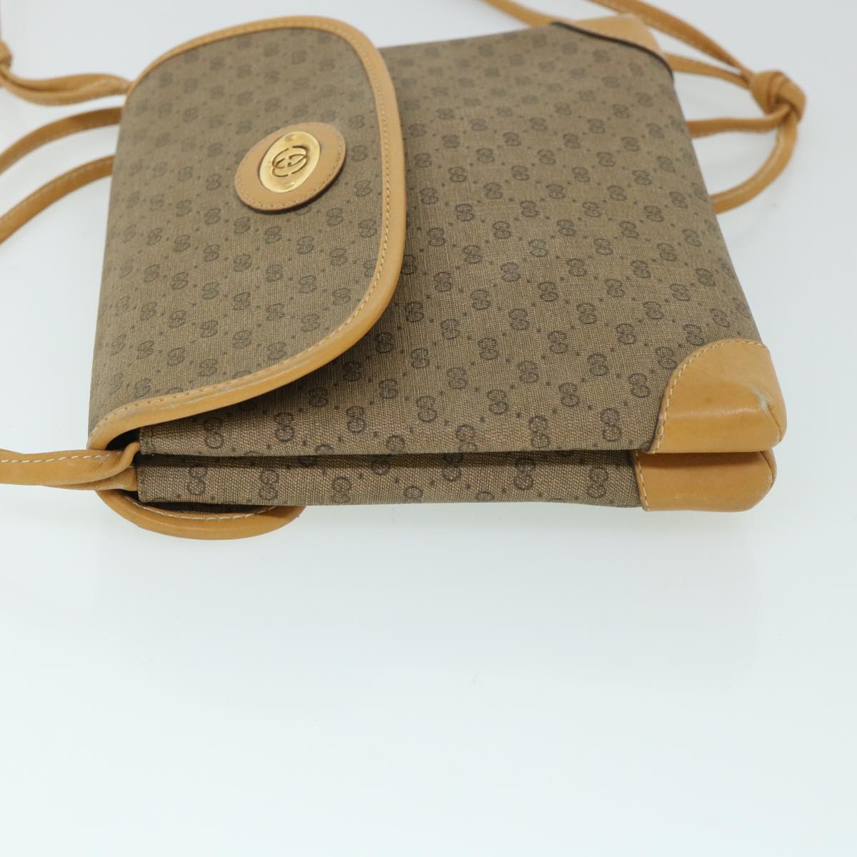 GUCCI Micro GG Canvas Shoulder Bag PVC Leather Beige 007 92 5548 th3994
