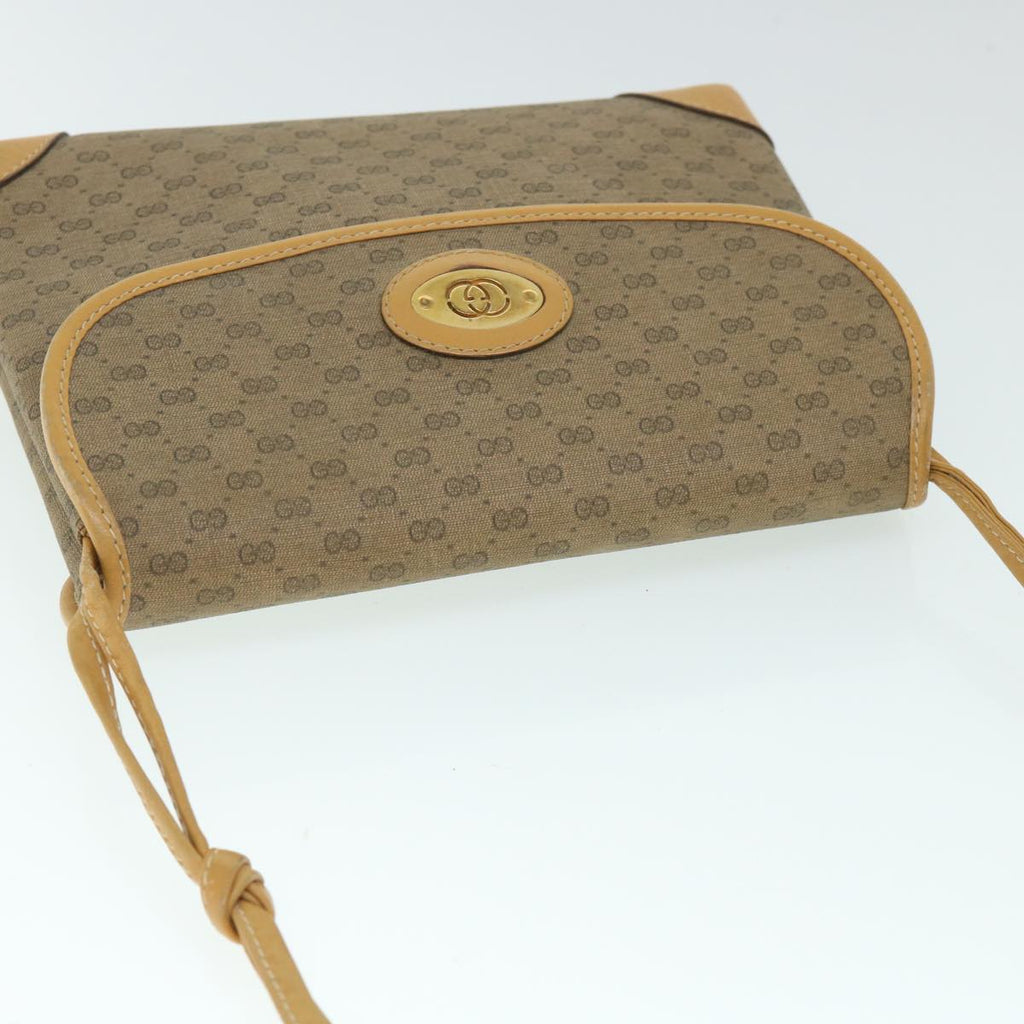 GUCCI Micro GG Canvas Shoulder Bag PVC Leather Beige 007 92 5548 th3994