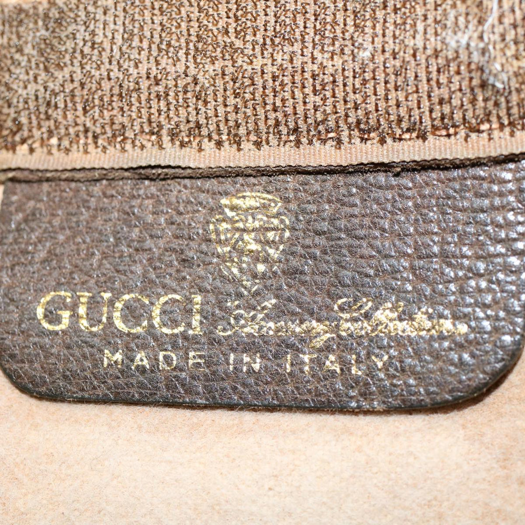 GUCCI GG Canvas Web Sherry Line Clutch Bag PVC Leather Beige Red th4035