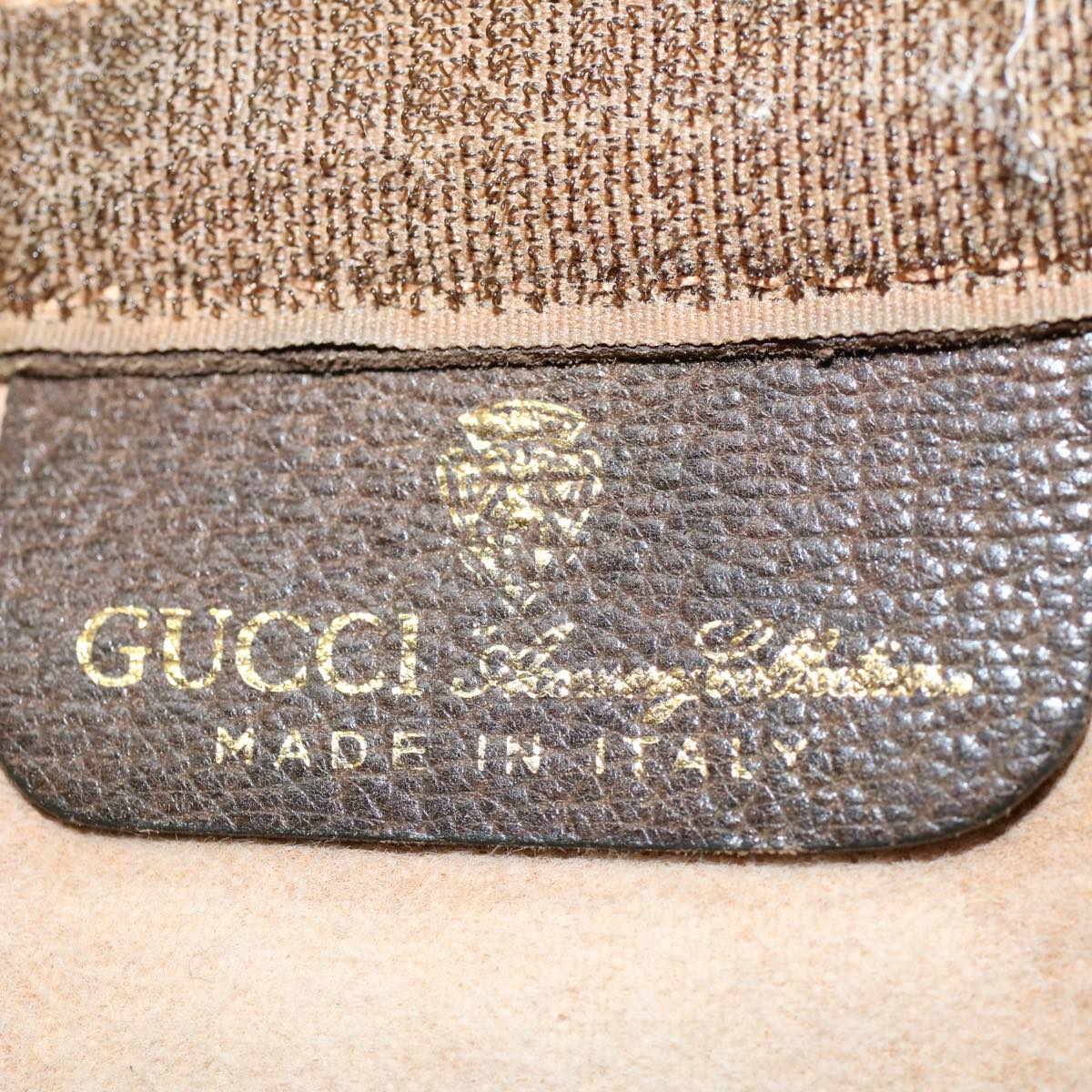 GUCCI GG Canvas Web Sherry Line Clutch Bag PVC Leather Beige Red th4035