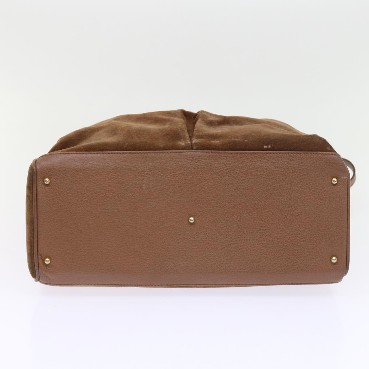 GUCCI Bamboo Hand Bag Suede 2way Brown 002 123 0322 th4058