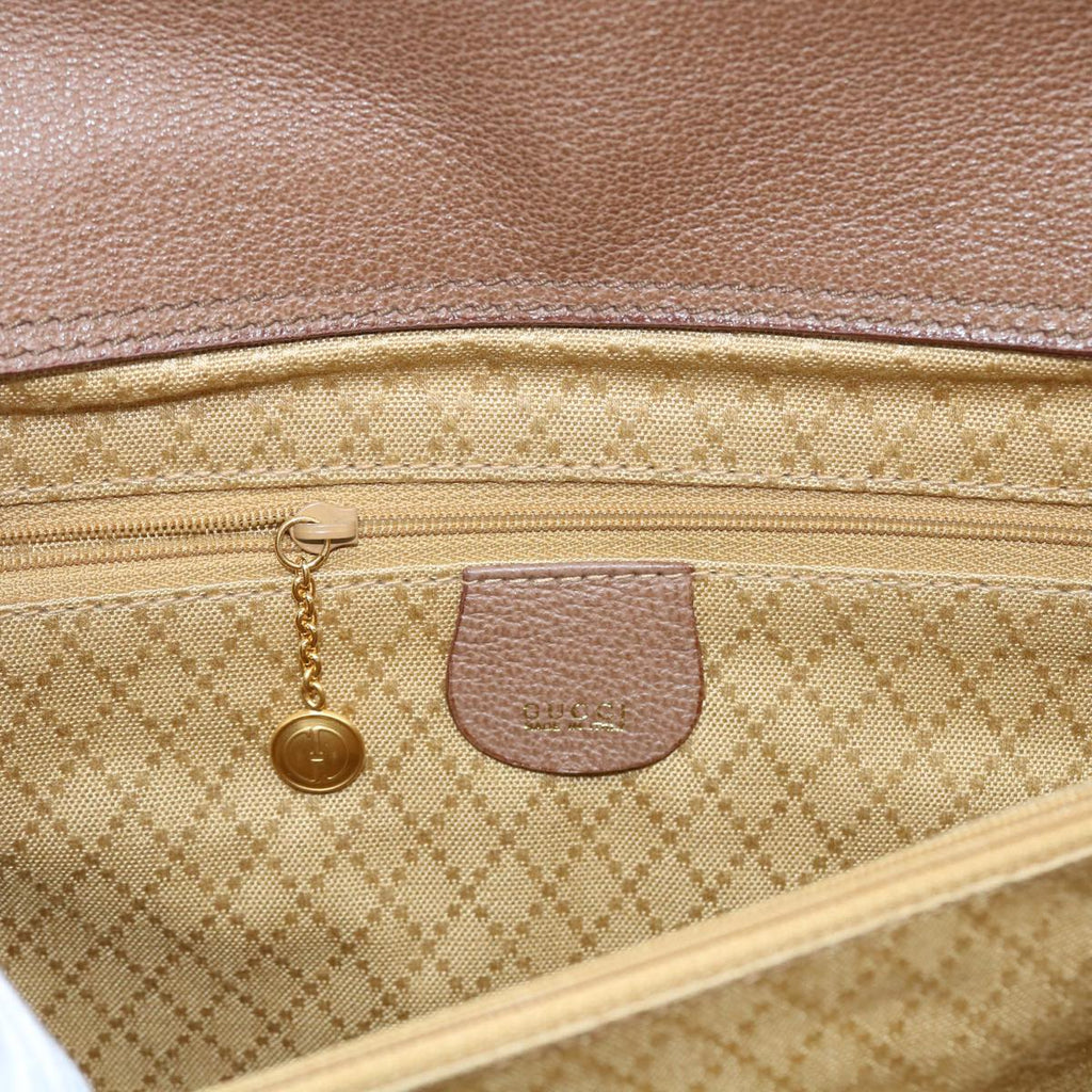 GUCCI Bamboo Hand Bag Suede 2way Brown 002 123 0322 th4058
