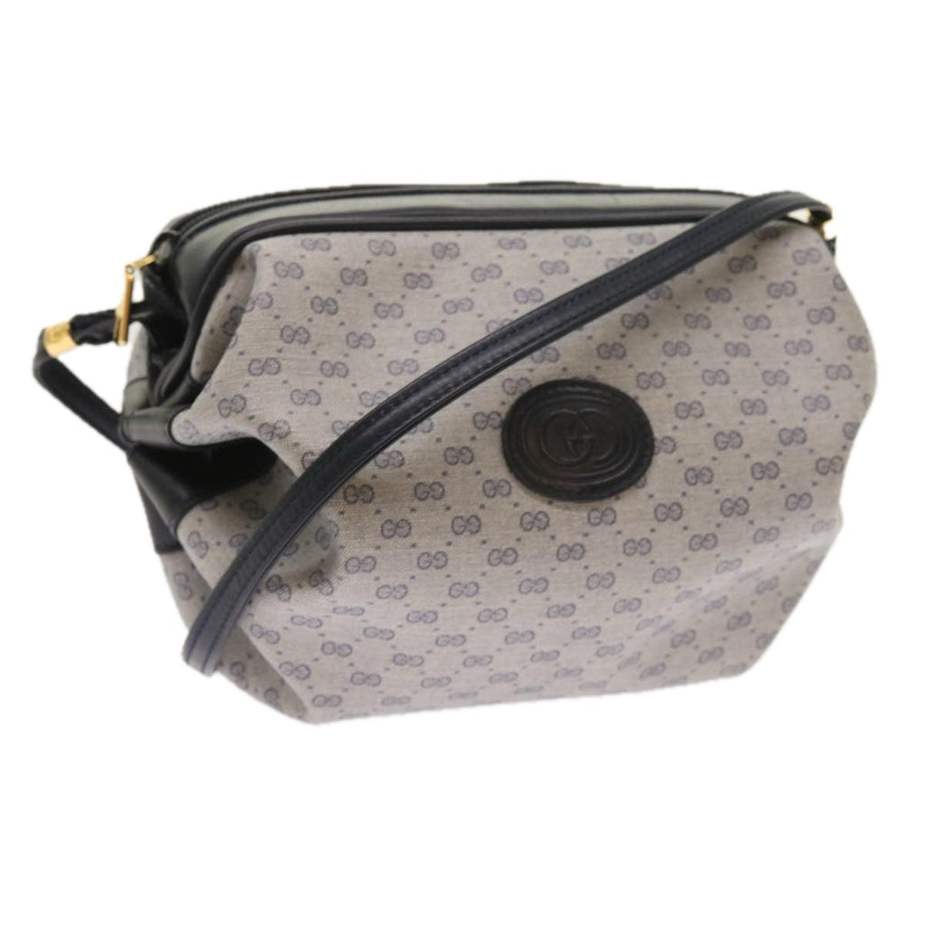 GUCCI Micro GG Canvas Shoulder Bag PVC Leather Navy 007.115.5770 th4074