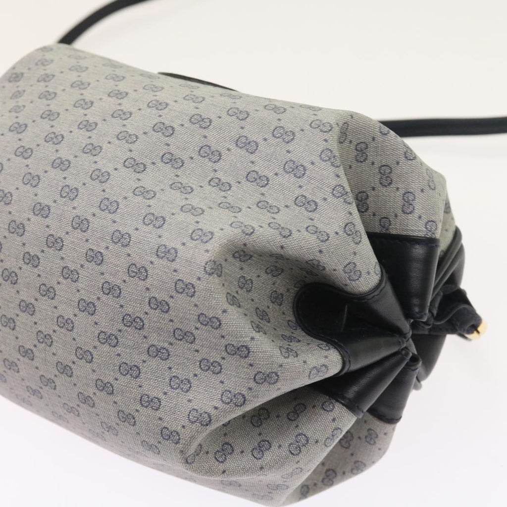 GUCCI Micro GG Canvas Shoulder Bag PVC Leather Navy 007.115.5770 th4074