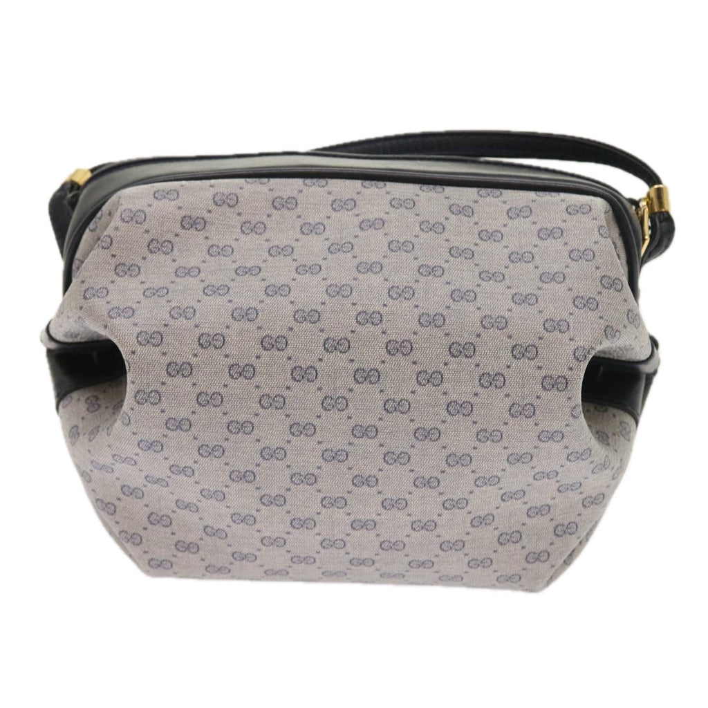 GUCCI Micro GG Canvas Shoulder Bag PVC Leather Navy 007.115.5770 th4074