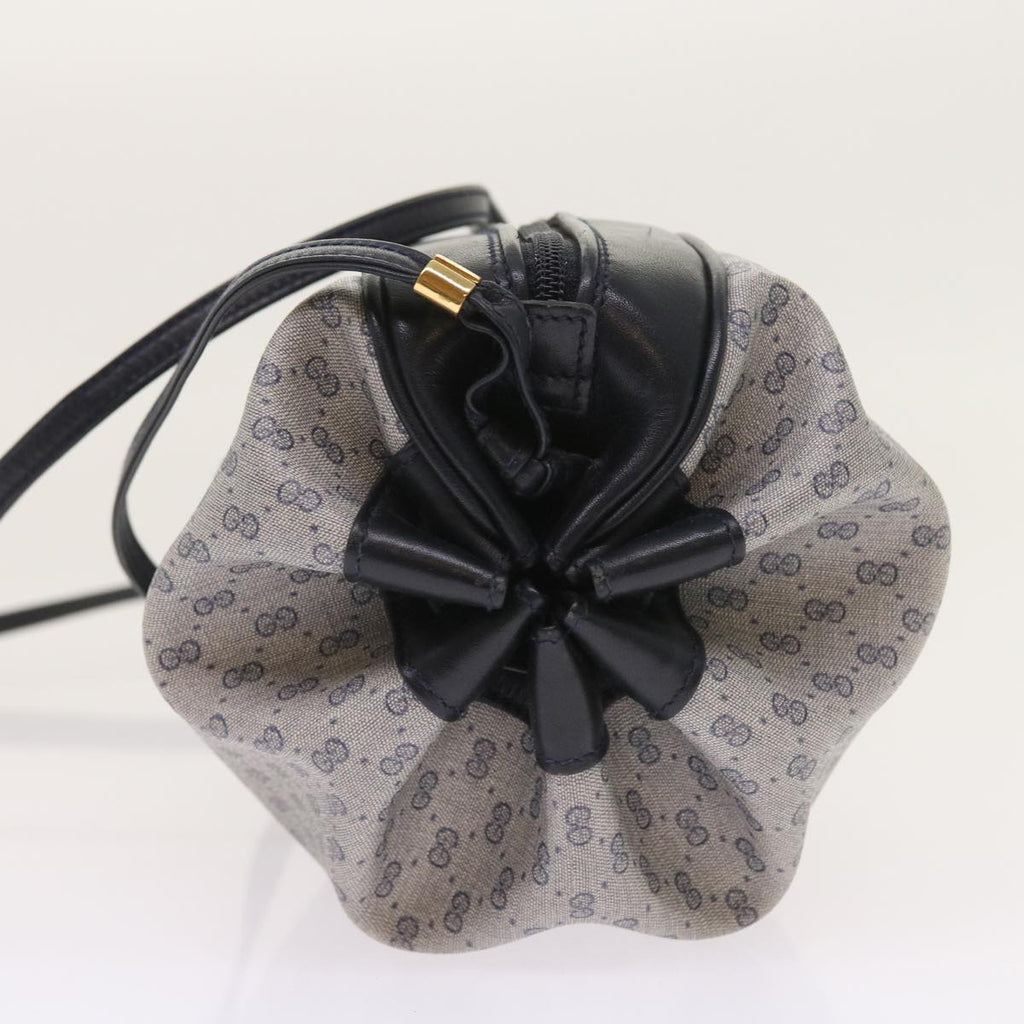 GUCCI Micro GG Canvas Shoulder Bag PVC Leather Navy 007.115.5770 th4074