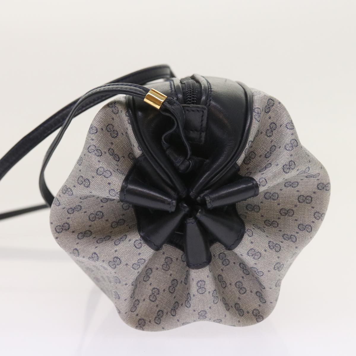 GUCCI Micro GG Canvas Shoulder Bag PVC Leather Navy 007.115.5770 th4074
